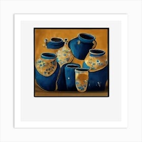 Blue Vases Art Print