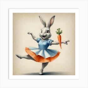 Rabbit In A Dress Art Print