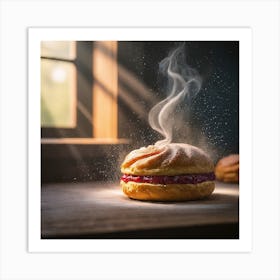 Steam Rising From A Donut Art Print