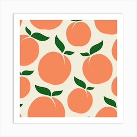 Peaches Square Art Print