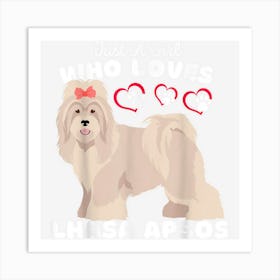 Just A Girl Who Loves Lhasa Apsos Cute Lhasa Apsos Kids Art Print