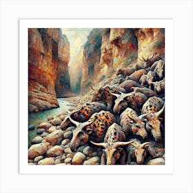 Herd Of Hippo Art Print