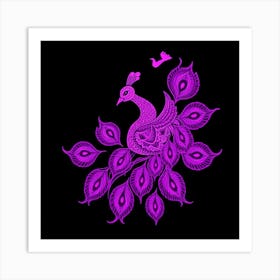 Purple Peacock Art Print