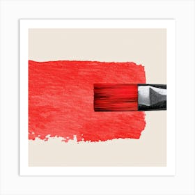 Red Paint Brush Art Print