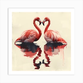 Flamingo Love 2 Art Print