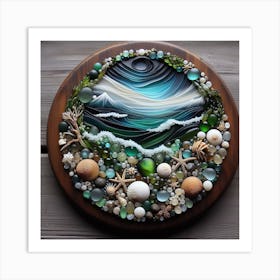 Circle of Sea glass Art Print