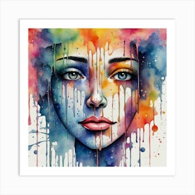 Watercolor Of A Woman 4 Art Print