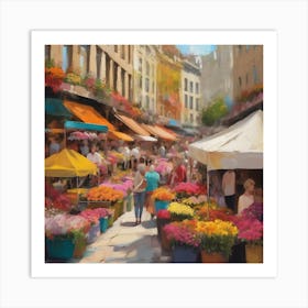 Paris Flower Market Art Print