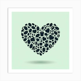 Coffee Heart Icon Art Print