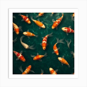 Koi Fish Background Art Print