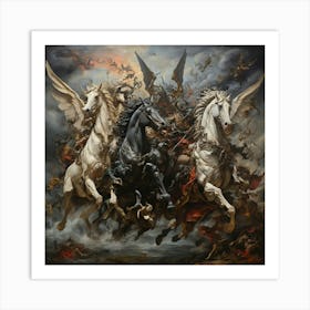 Battle Of The Angels Art Print