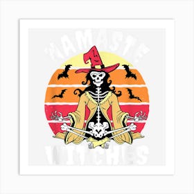 Namaste Witches Skeleton Shirt I Halloween Yoga Art Print