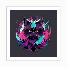 Cat With Rainbow Hair Art Print