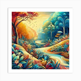 Colorful Forest 3 Art Print