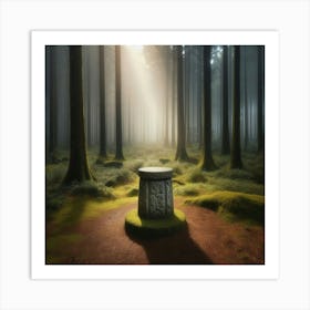 Stone In The Forest Art Print