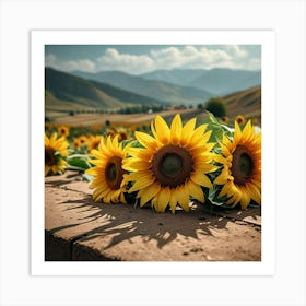 Sunflowers In The Field Art Print