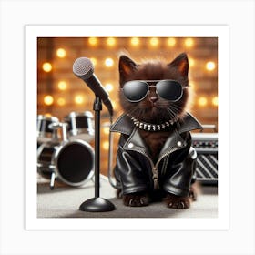 Cat Rocker Art Print