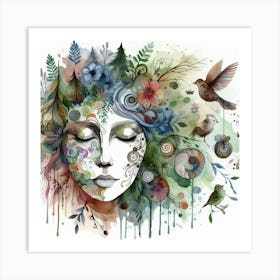 Watercolor Of A Woman 58 Art Print