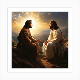 Jesus Talking To God Art Print