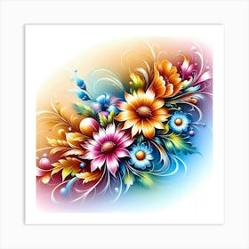 Colorful Flowers 8 Art Print