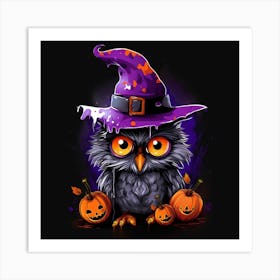 Halloween Owl 4 Art Print