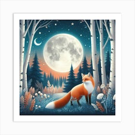 Fox In The Forest Art Print