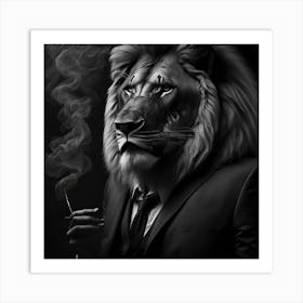 Lion In A Suit Art Print