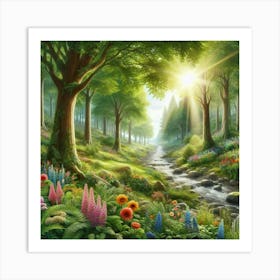 Beautiful Day In The Forest Art Print