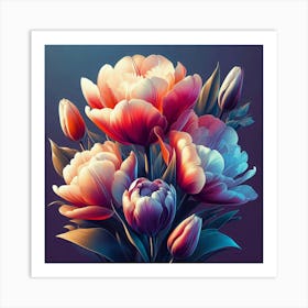 Abstract Tulips Art Print