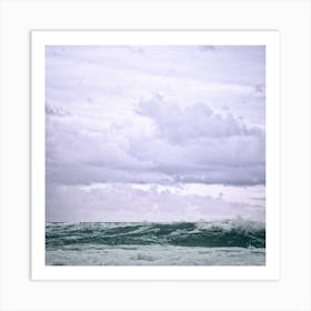 Stormy Ocean Wave Square Art Print