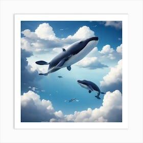 Whales In The Sky Art Print