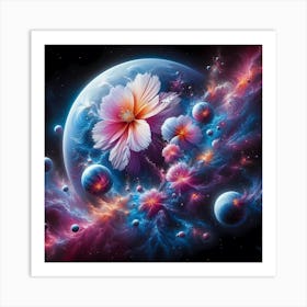 Flower In Space Art Print