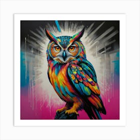 A Strikingly Vivid Owl Art Print