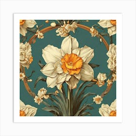 Aesthetic style, Large Narcissus flower 1 Art Print