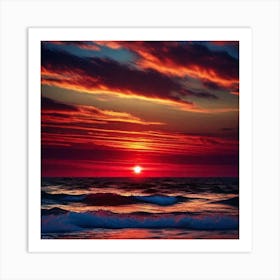 Sunset Over The Ocean 146 Art Print