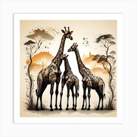 Giraffes Art Print