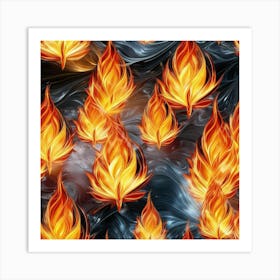 Flames Wallpaper Art Print