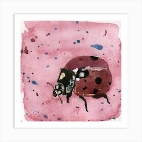 Ladybug Watercolor Painting Art Print