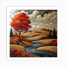 River And A Tree Art Print