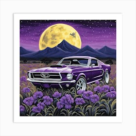 Purple Mustang 1 Art Print