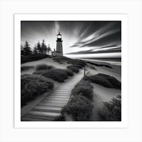 Lighthouse At Dusk 8 Art Print