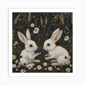 Bunnies Fairycore Painting 2 Art Print