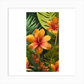 Tropical Flowers Art Print