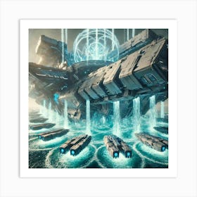 Cascade Sovereignty Scifi Tempest Tide Carrier Deploy Art Print