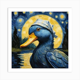 Starry Night Duck Art Print