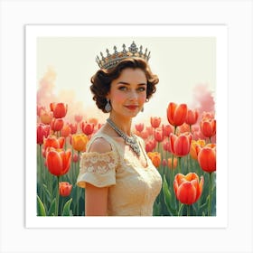 Elegant Young Queen Art Print