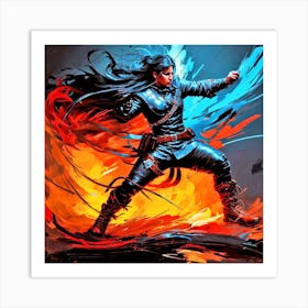 Warrior In Black Art Print