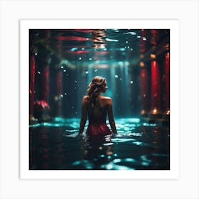 Woman In The Water Art Print