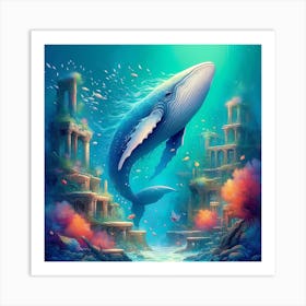 Whale In The Sea Art Print