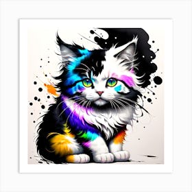 Colorful Cat Art Print